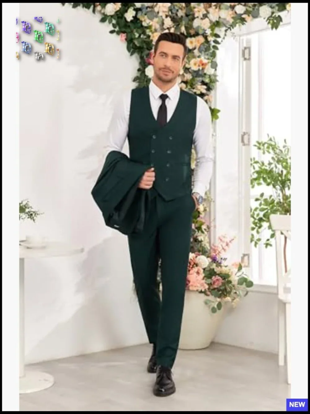 Slim Fit Double Breasted Three Piece Suit Formal Wedding Prom Dinner Party